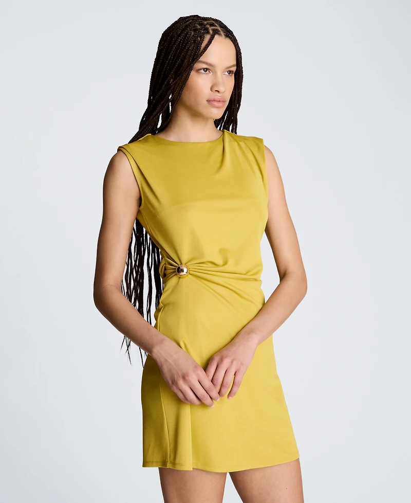 Kenneth Cole Women's Crewneck Waist Drape Mini Dress