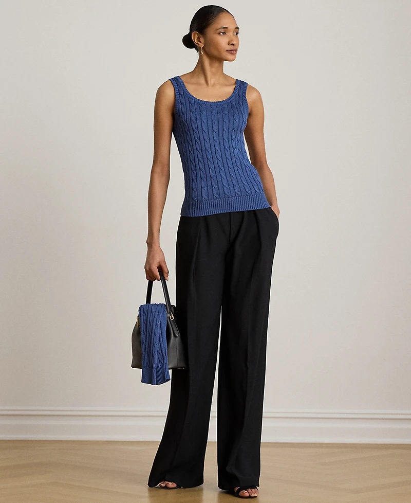 Lauren Ralph Petite Cable-Knit Sleeveless Sweater
