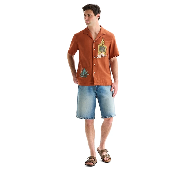 Lucky Brand Men's Embroidered Tequila Time Short-Sleeve Shirt