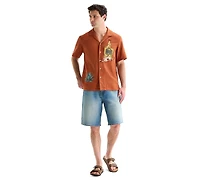 Lucky Brand Men's Embroidered Tequila Time Short-Sleeve Shirt
