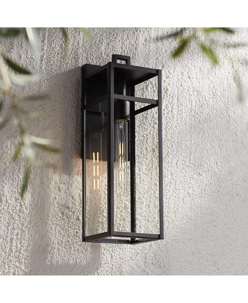 John Timberland San Lucas 18 3/4 inches High Modern Outdoor Wall Light Fixture Mount Porch House Weatherproof Sand Glass Shade