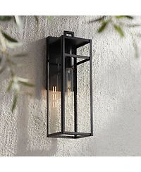 John Timberland San Lucas 18 3/4 inches High Modern Outdoor Wall Light Fixture Mount Porch House Weatherproof Sand Glass Shade