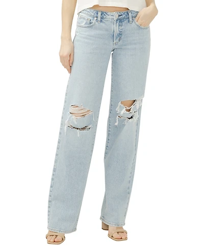 Silver Jeans Co. Women's Loose & Low Rise Straight Leg