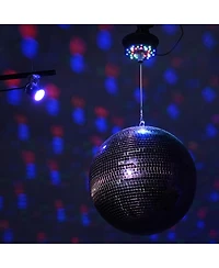 Yescom 16" Large Disco Ball with Motor and Light 6RPM Rotator and 3W Rgb Spotlight for 70s 80s Party Dj Bands Club Event Studio