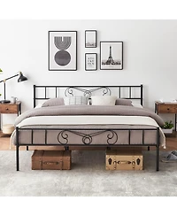 gaomon Metal Platform Bed Frame with Headboard and Footboard, Mattress Foundation Premium Steel Slats Support