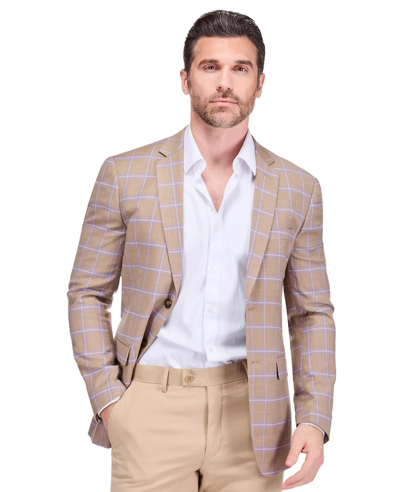 Gino Vitale Men's Plaid Slim Fit Sportcoat Blazer