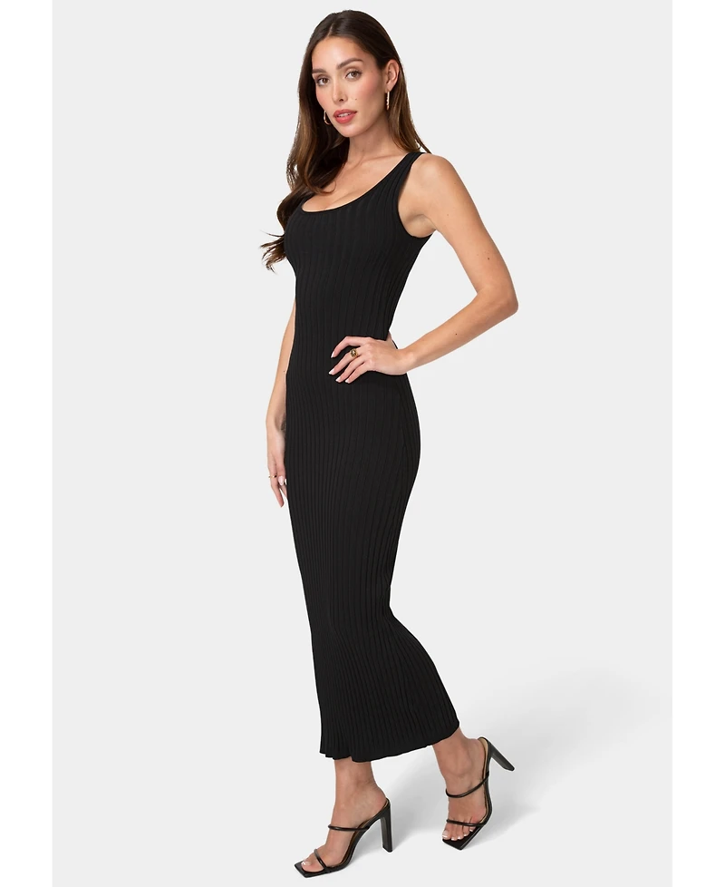 Bebe Women's Crochet U-Neck Maxi Dress