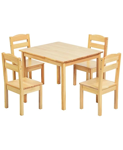 Slickblue Kids 5 Piece Table and Chair Set Wooden Playroom Furniture