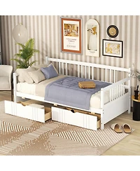 Sailvan Daybed Wood Bed with Two Drawers