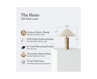 Brightech Runo Stone Led Table Lamp with Dimmer (14")