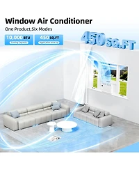 Antarctic Star 14000 Btu Window Air Conditioner, Heavy-Duty 6-in-1 Cooling with Remote