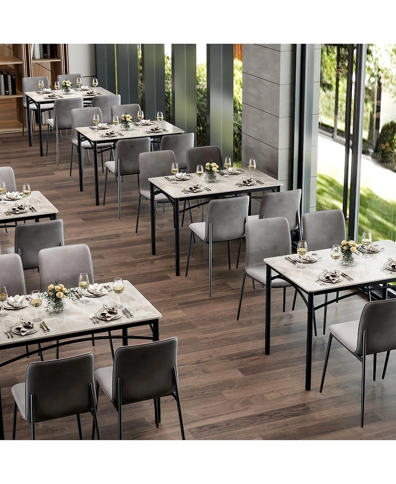 Slickblue Modern Sintered Stone Dining Table for 4 People Rectangular