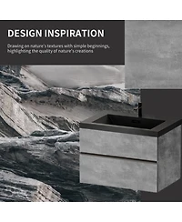 Sillysis Inch Wall Mounted Bathroom Vanity, Quartz Sand Sink, Soft Close Drawers