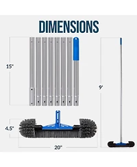 Best Choice Products Pool Brush with 9 ft Aluminum Pole - Heavy-Duty Swimming Pool Wall and Floor Cleaning Set