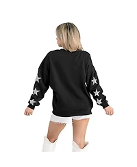 Gameday Couture Women's Black Philadelphia Eagles Velocity Relaxed Rhinestone Pullover Sweatshirt