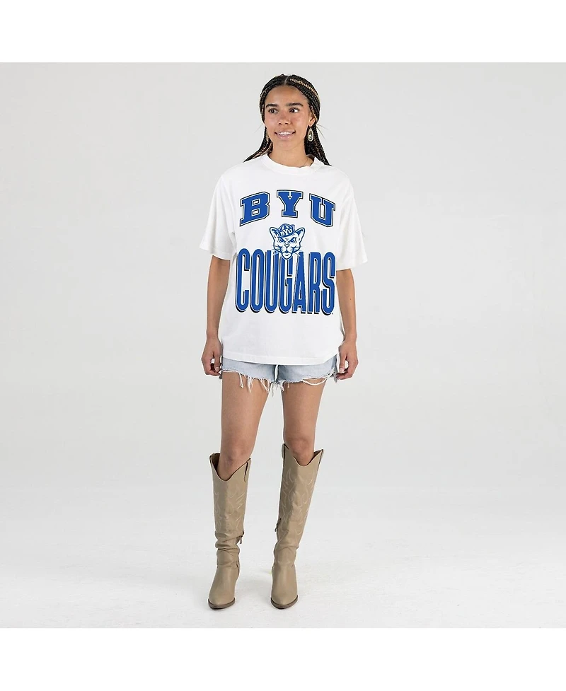 Gameday Couture Women's White Byu Cougars Oversized Fierce Focus T-Shirt