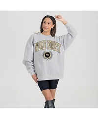 Gameday Couture Women's Ash Wake Forest Demon Deacons Oversized Tradition Refined Premium Fleece Sweatshirt