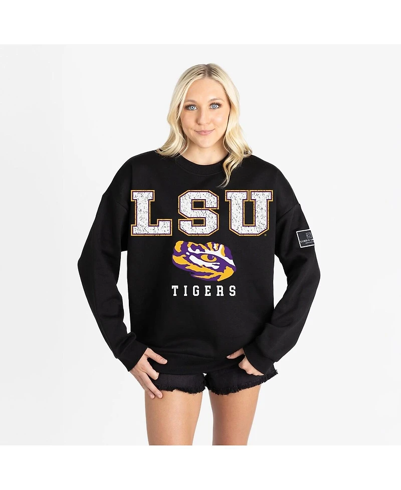 Gameday Couture Women's Black Lsu Tigers Oversized Level Up Label Premium Sweatshirt