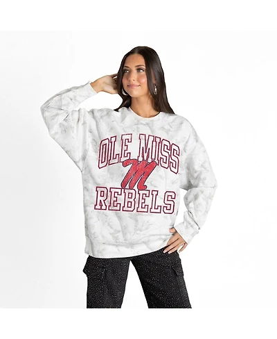 Gameday Couture Women's Ash Ole Miss Rebels Whiteout Premium Fleece Camo Sweatshirt