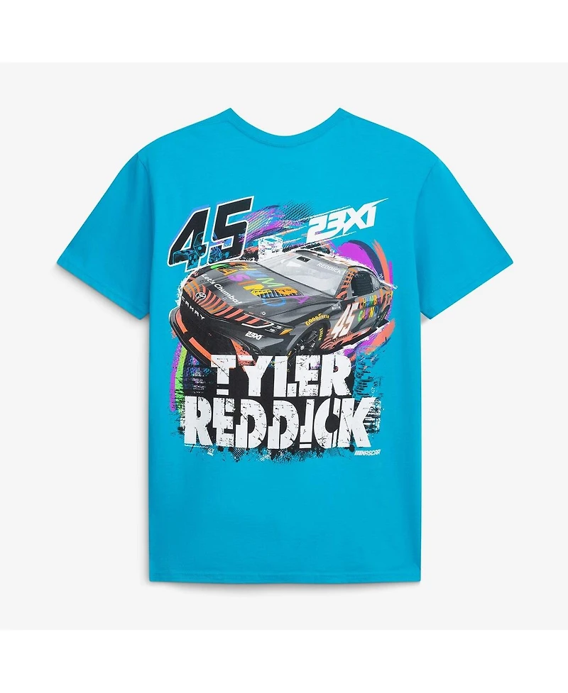 23xi Racing Men's Teal Tyler Reddick 45 Chumba Tropical Car T-Shirt