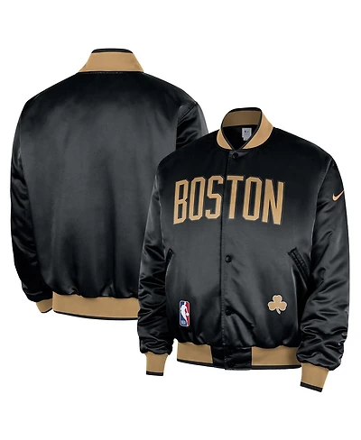 Nike Men's Black Boston Celtics 2025/26 City Edition Remix Courtside Full-Snap Bomber Jacket