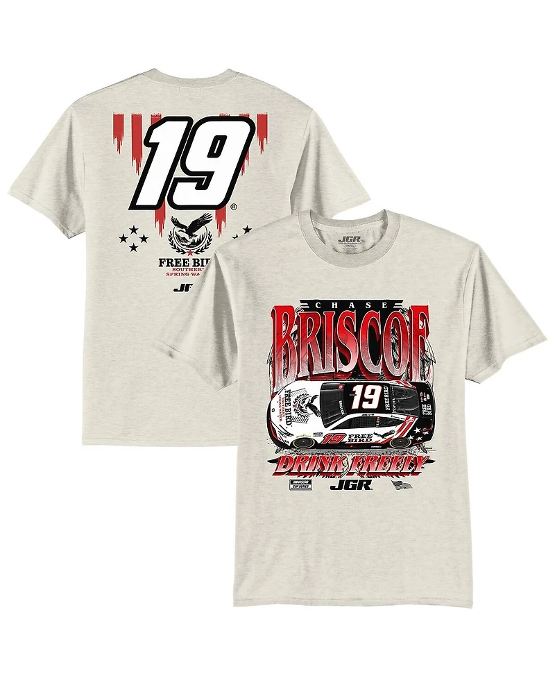 Joe Gibbs Racing Team Collection Men's Oatmeal Chase Briscoe 19 Free Bird Southern Spring Water Car T-Shirt