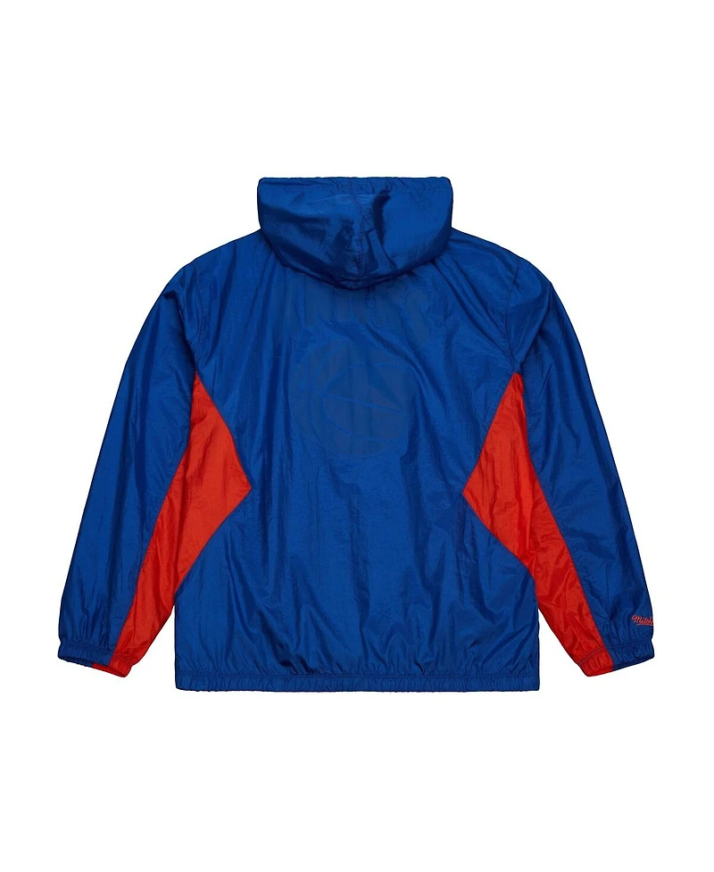 Mitchell & Ness Men's Blue New York Knicks Playmaker Full-Zip Hooded Windbreaker Jacket