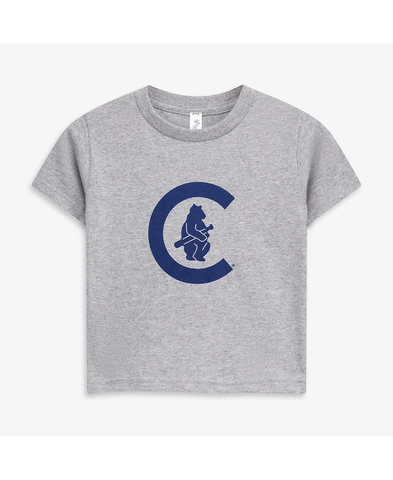 Soft As A Grape Toddler Heather Gray/Heather Gray Chicago Cubs Cooperstown Collection Two-Pack T-Shirt Set