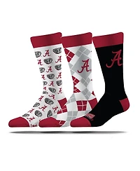 Strideline Men's and Women's 3-Pack Alabama Crimson Tide Business Knit Crew Socks
