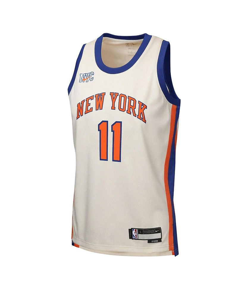 Nike Big Boys and Girls Jalen Brunson Cream New York Knicks 2025/26 City Edition Swingman Jersey