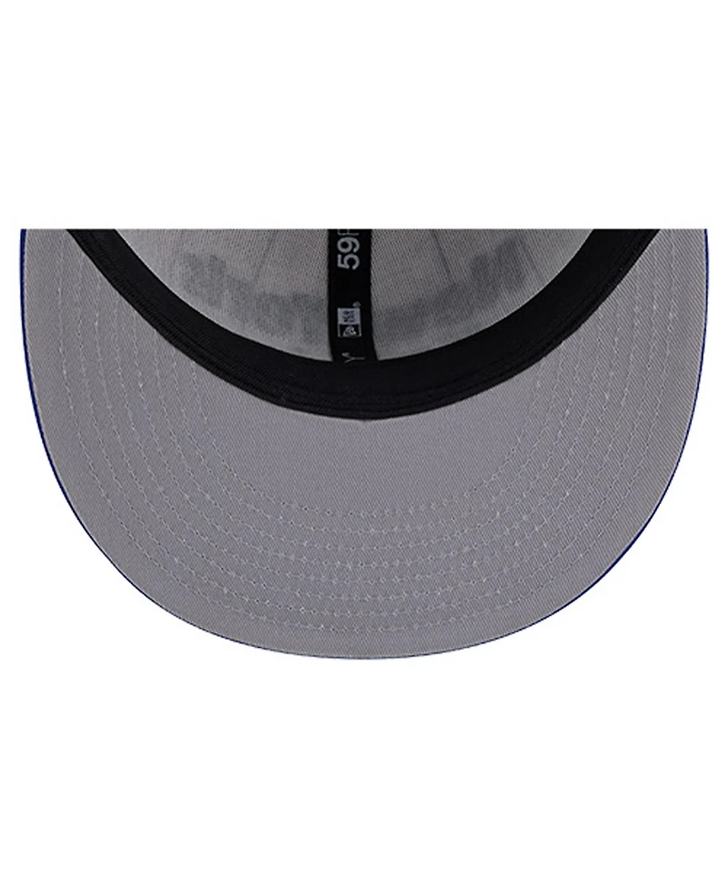 New Era Men's White York Knicks Wordmark Pinstripe 59FIFTY Fitted Hat