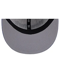 New Era Men's White York Knicks Wordmark Pinstripe 59FIFTY Fitted Hat
