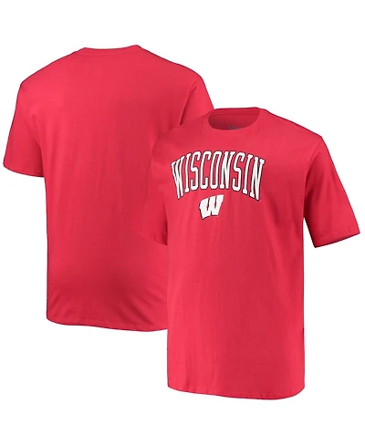 Champion Men's Red Wisconsin Badgers Big & Tall Arch Over Wordmark T-Shirt