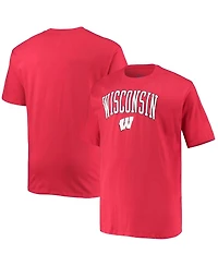 Champion Men's Red Wisconsin Badgers Big & Tall Arch Over Wordmark T-Shirt