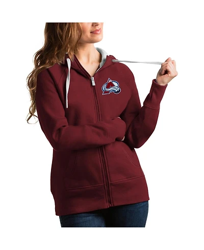 Antigua Women's Burgundy Colorado Avalanche Victory Full-Zip Hoodie
