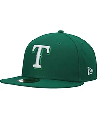 New Era Men's Kelly Green Texas Rangers White Logo 59FIFTY Fitted Hat