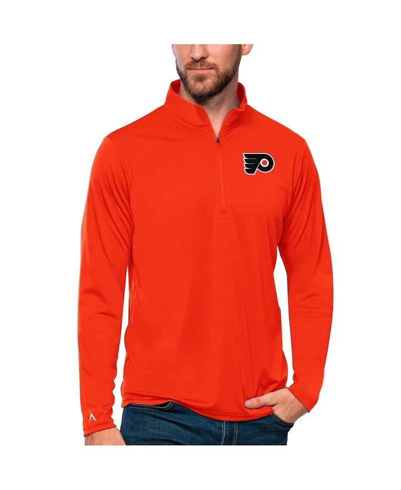 Antigua Men's Orange Philadelphia Flyers Tribute Quarter-Zip Pullover Sweatshirt