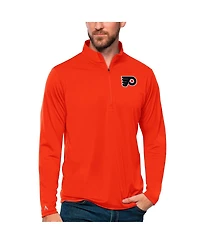 Antigua Men's Orange Philadelphia Flyers Tribute Quarter-Zip Pullover Sweatshirt