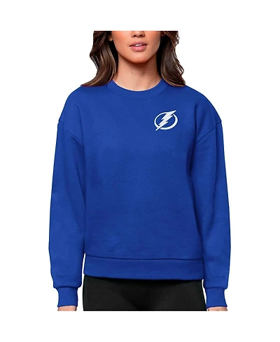 Antigua Women's Royal Tampa Bay Lightning Primary Logo Victory Crewneck Pullover Sweatshirt
