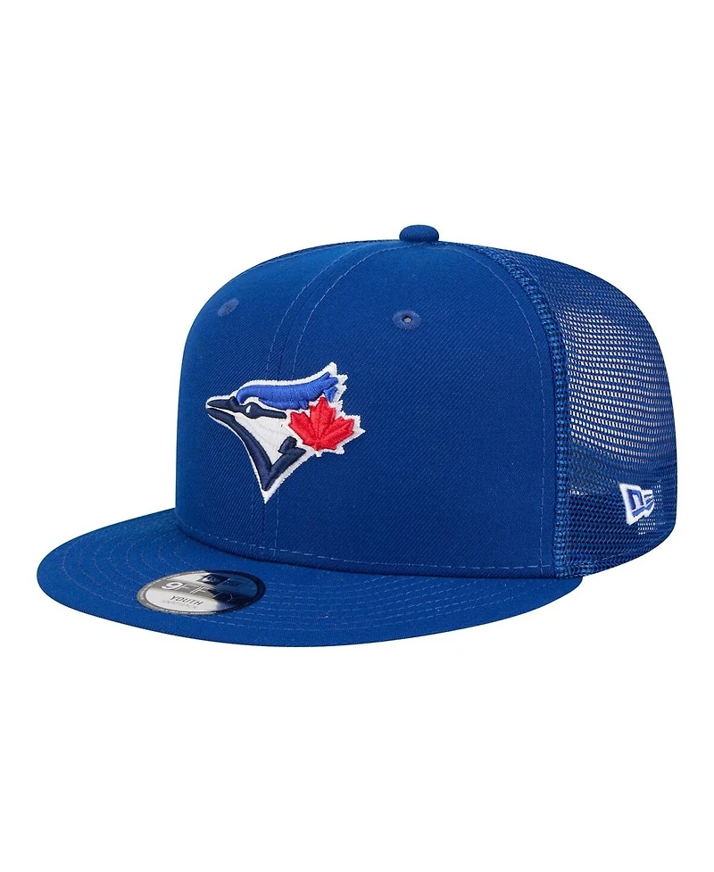 New Era Big Boys and Girls Royal Toronto Blue Jays 9FIFTY Trucker Snapback Hat