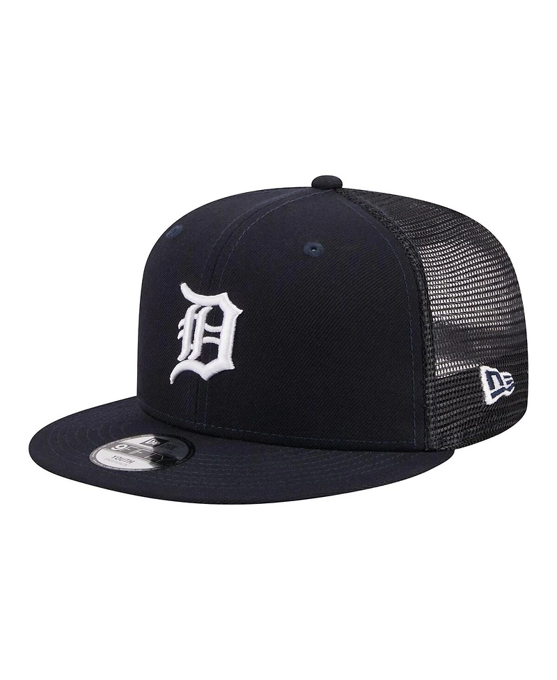 New Era Big Boys and Girls Navy Detroit Tigers 9FIFTY Trucker Snapback Hat