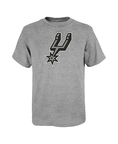 Outerstuff Big Boys and Girls Gray San Antonio Spurs Primary Logo T-Shirt