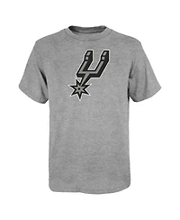 Outerstuff Big Boys and Girls Gray San Antonio Spurs Primary Logo T-Shirt