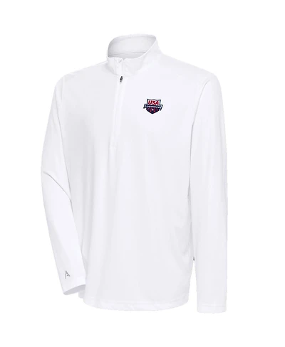 Antigua Men's White Usa Swimming Tribute Quarter-Zip Pullover Sweatshirt