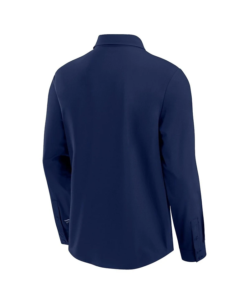 Fanatics Men's Navy Cleveland Guardians Front Office Long Sleeve Button-Up Shirt