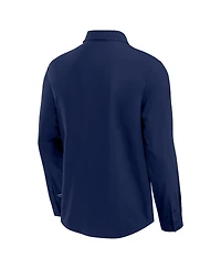 Fanatics Men's Navy Cleveland Guardians Front Office Long Sleeve Button-Up Shirt