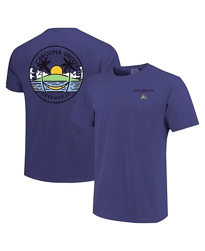 Image One Men's and Women's Purple Ecu Pirates Scenic Comfort Colors T-Shirt