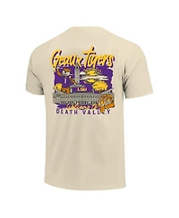 Image One Men's Natural Lsu Tigers Comfort Colors Hand-Drawn Campus Stack T-Shirt