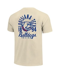 Image One Men's Cream Louisiana Tech Bulldogs Comfort Colors Mascot Overlay T-Shirt
