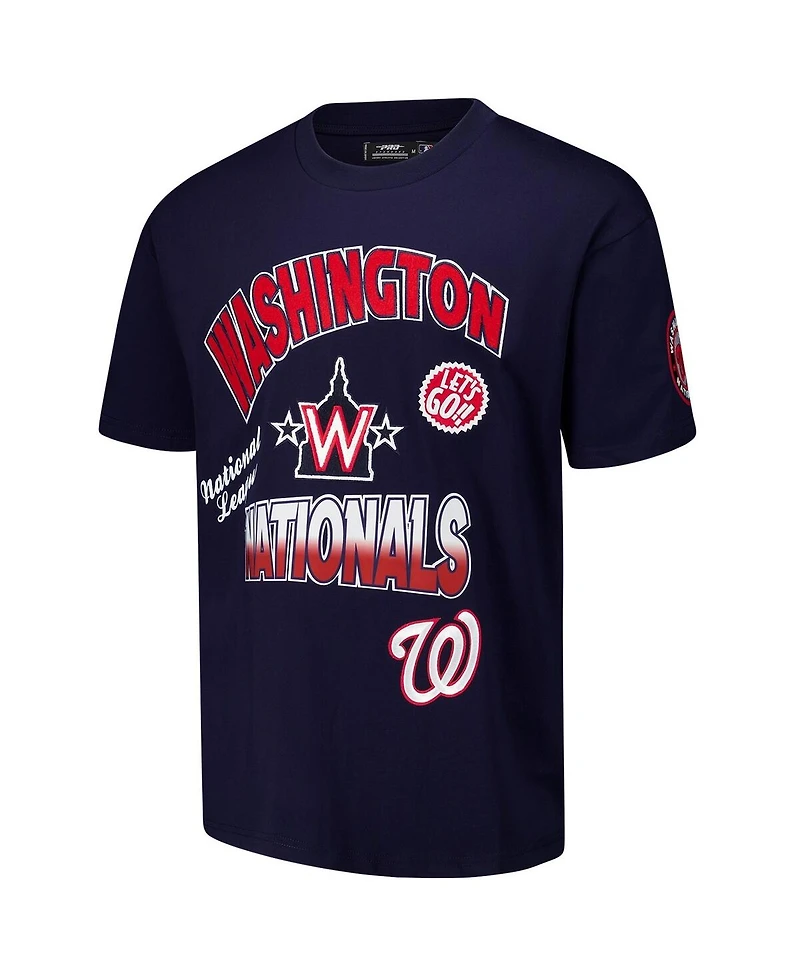 Pro Standard Men's Navy Washington Nationals Turn It Up Dropped Shoulder T-Shirt